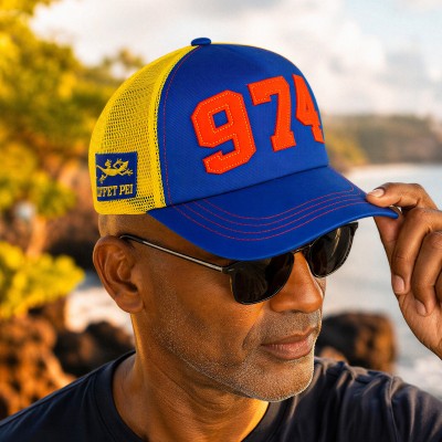 Casquette 974 Adulte - Drapeau de la Réunion 