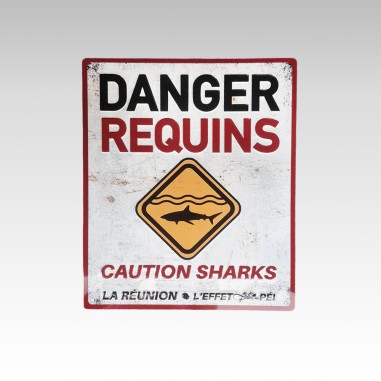 Plak Danger Requins