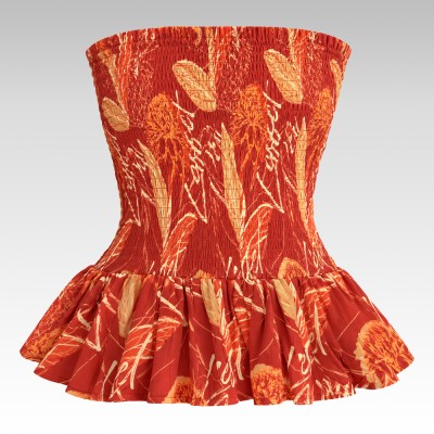 Top Bustier Volant Rose Porcelaine